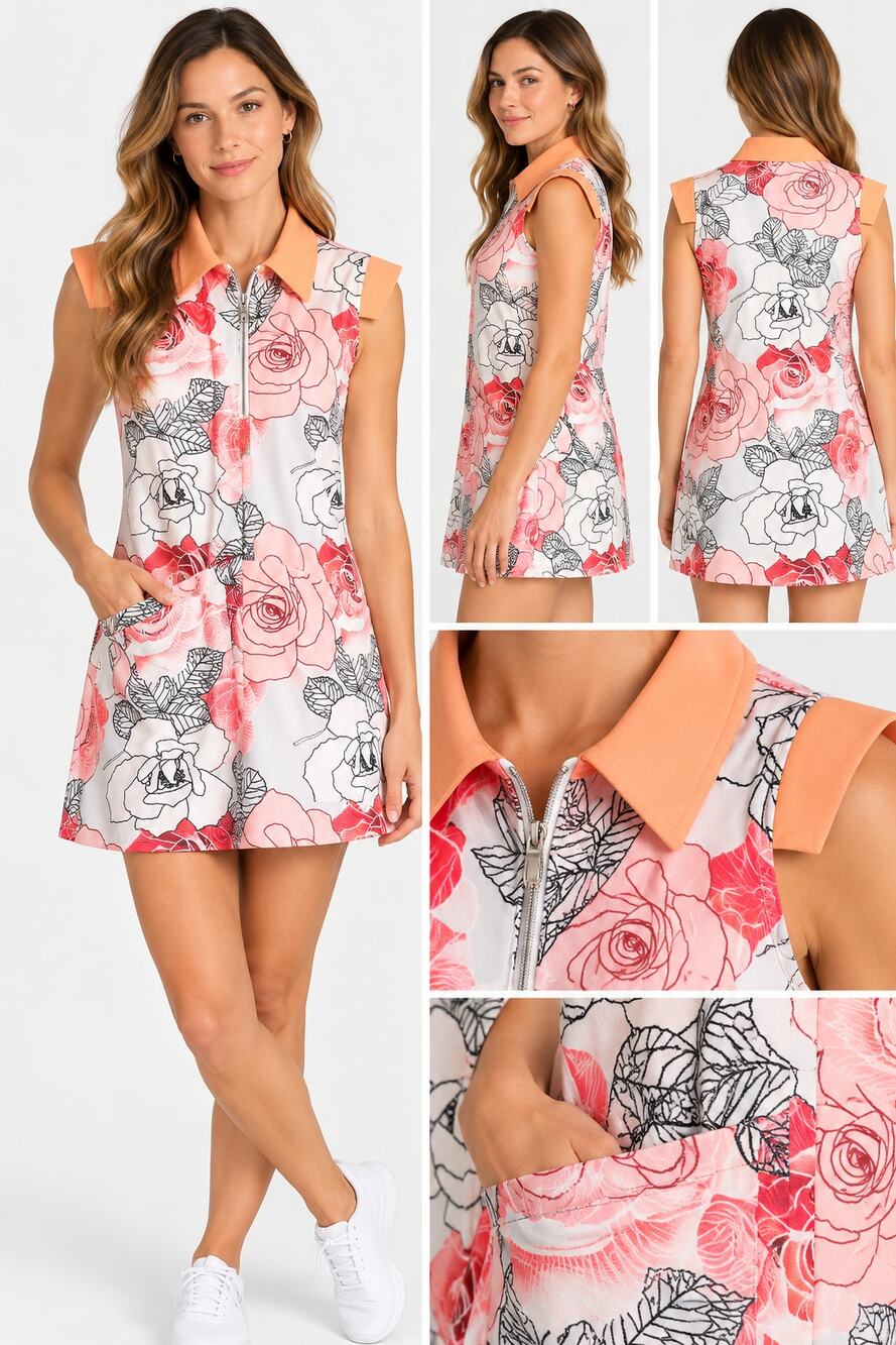 Golf Tennis Dress Floral Athleisure Shorts SwingDish Briana Print XS